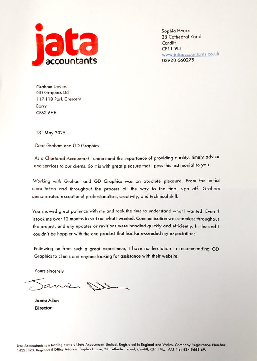 Testimonial from Jata Accountants